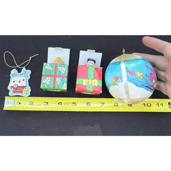 Vintage Silk Christmas Ornament Lot Peanuts Snoopy Lot Of 4 -LO2 - Picture 5 of 13